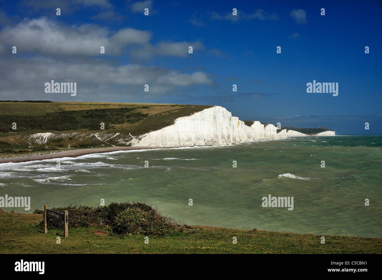 Cuckmere and the seven sisters. Stock Photo