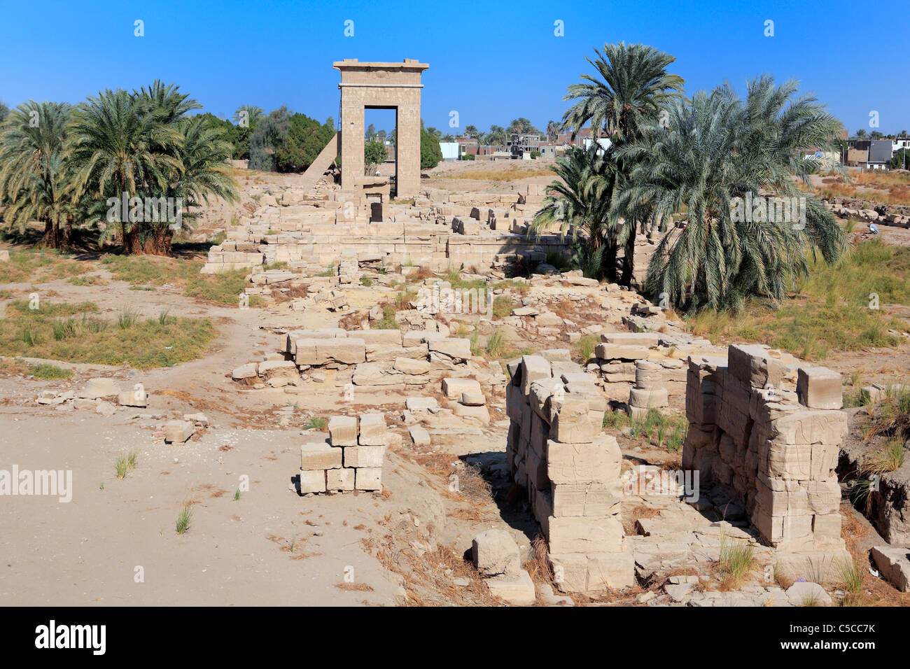 The Gateway of Ptolemy III at the Precinct of Montu, Karnak, Egypt Stock Photo