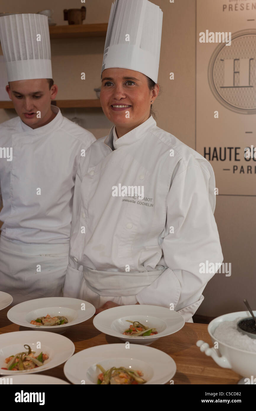 Paris, France, French Chefs Working Together at Food Trade Show Stock