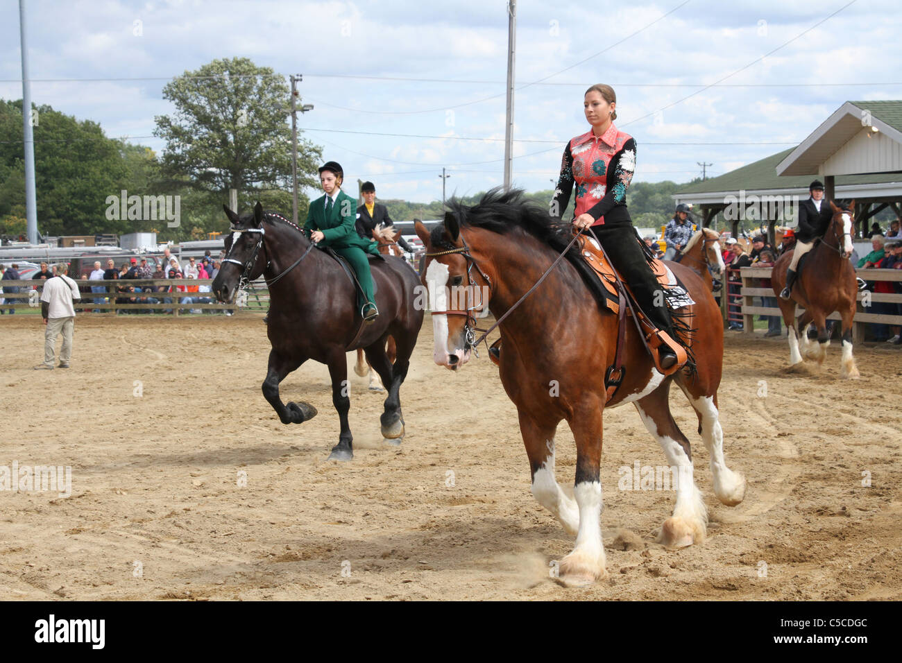 Women Riders in Horse Competition. Canfield Fair. Mahoning County Fair