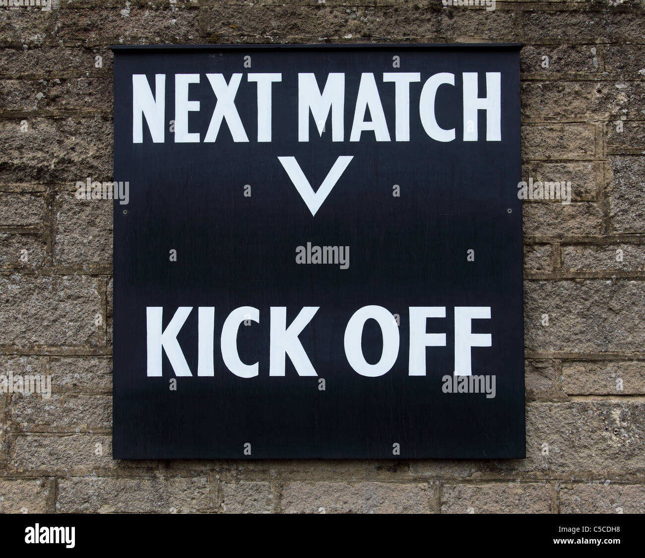 A sign outside a football ground in the U.K. Stock Photo