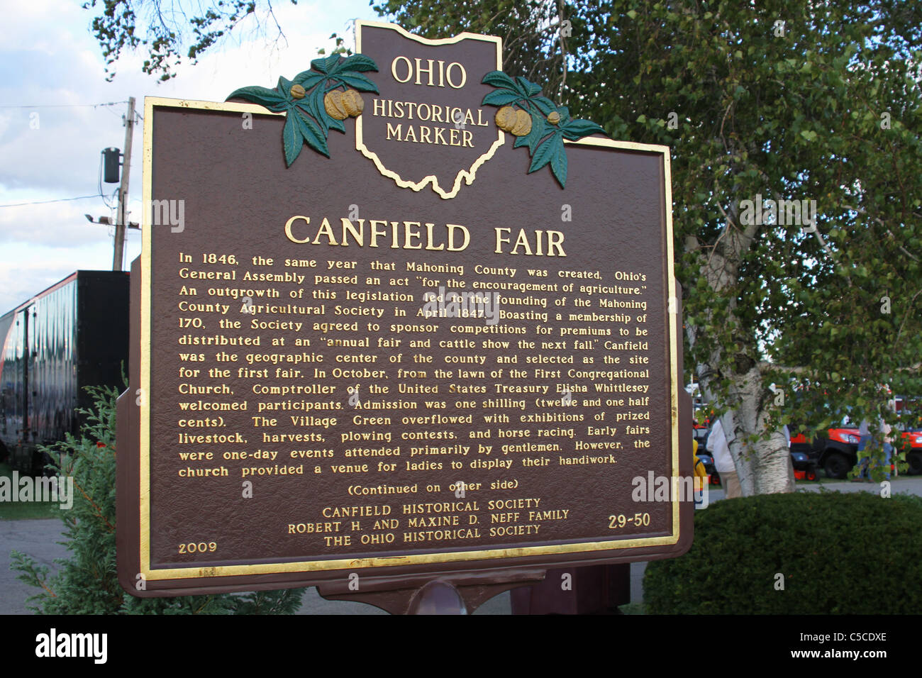 Canfield Fair Historical Marker. Canfield Fair. Mahoning County Fair