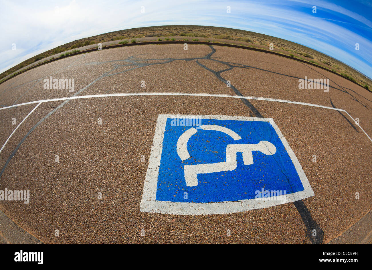 Handicapped Emblem for parking spot, Global, Conceptual Stock Photo Alamy