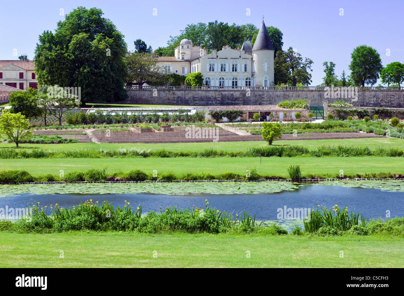 Château Lafite Rothschild on a clear sunny day Stock Photo