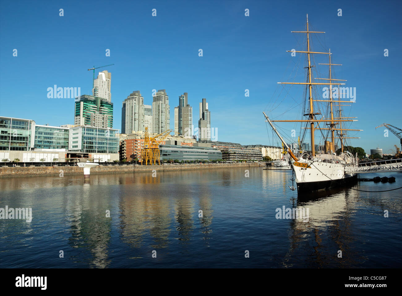 View of the old harbor area (Puerto Madero), Buenos Aires, Argentina Stock Photo