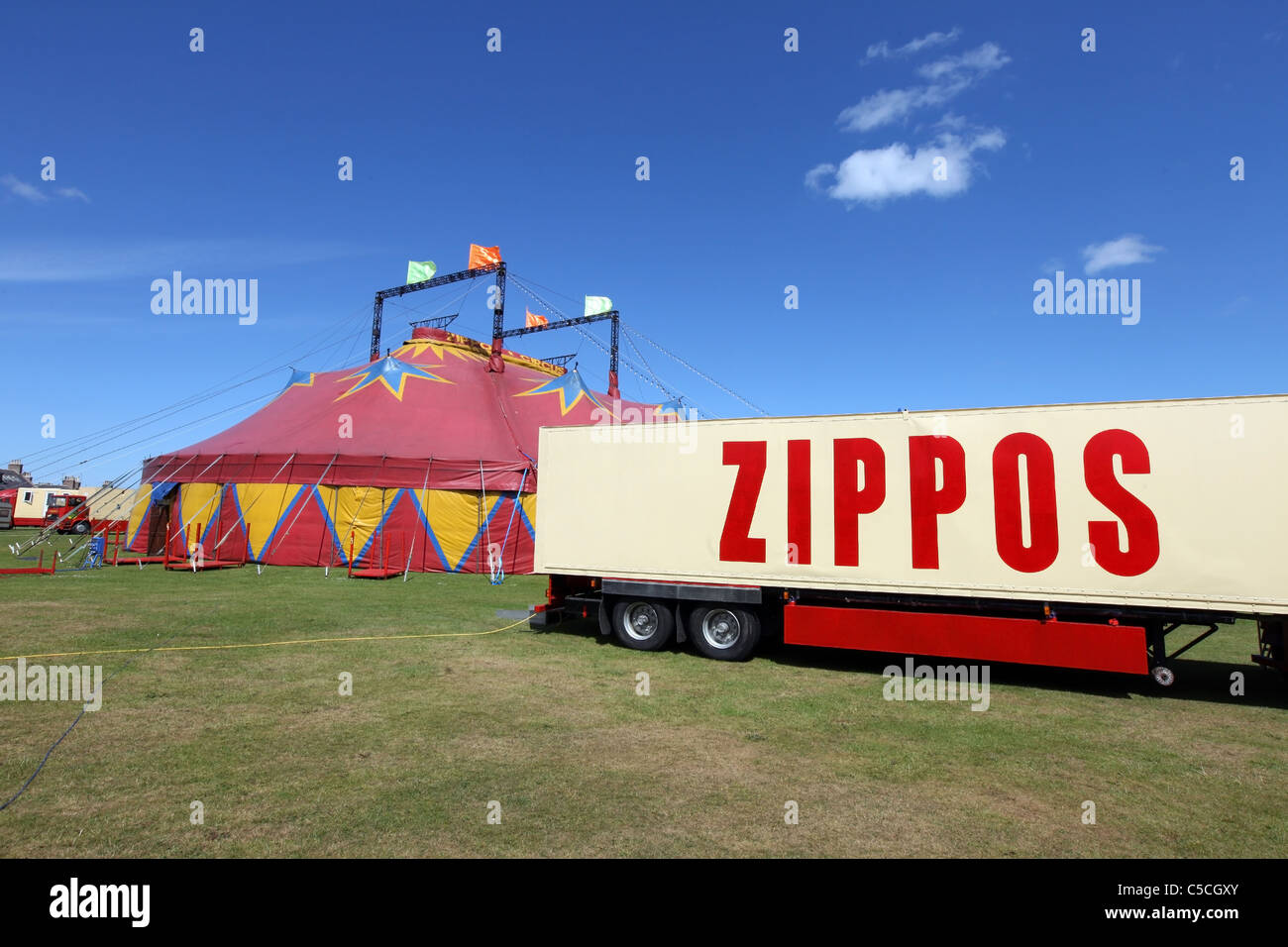 Zippos circus tent at a performance in the UK Stock Photo