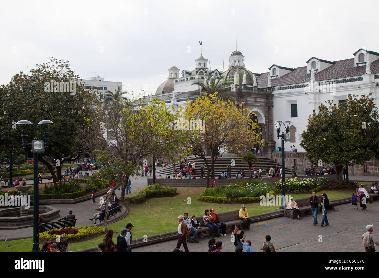 Historic Plaza de la Independencia, Quito, Ecuador Stock Photo
