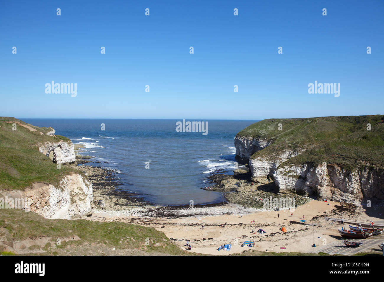 Flamborough Head chalk headland Danes Dyke Stock Photo