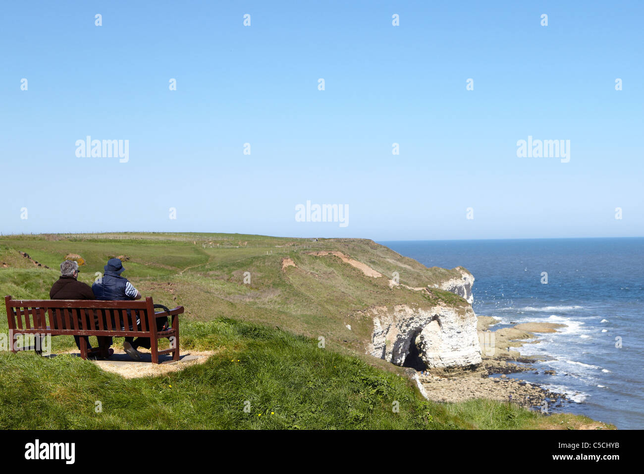 Flamborough Head chalk headland Danes Dyke Stock Photo