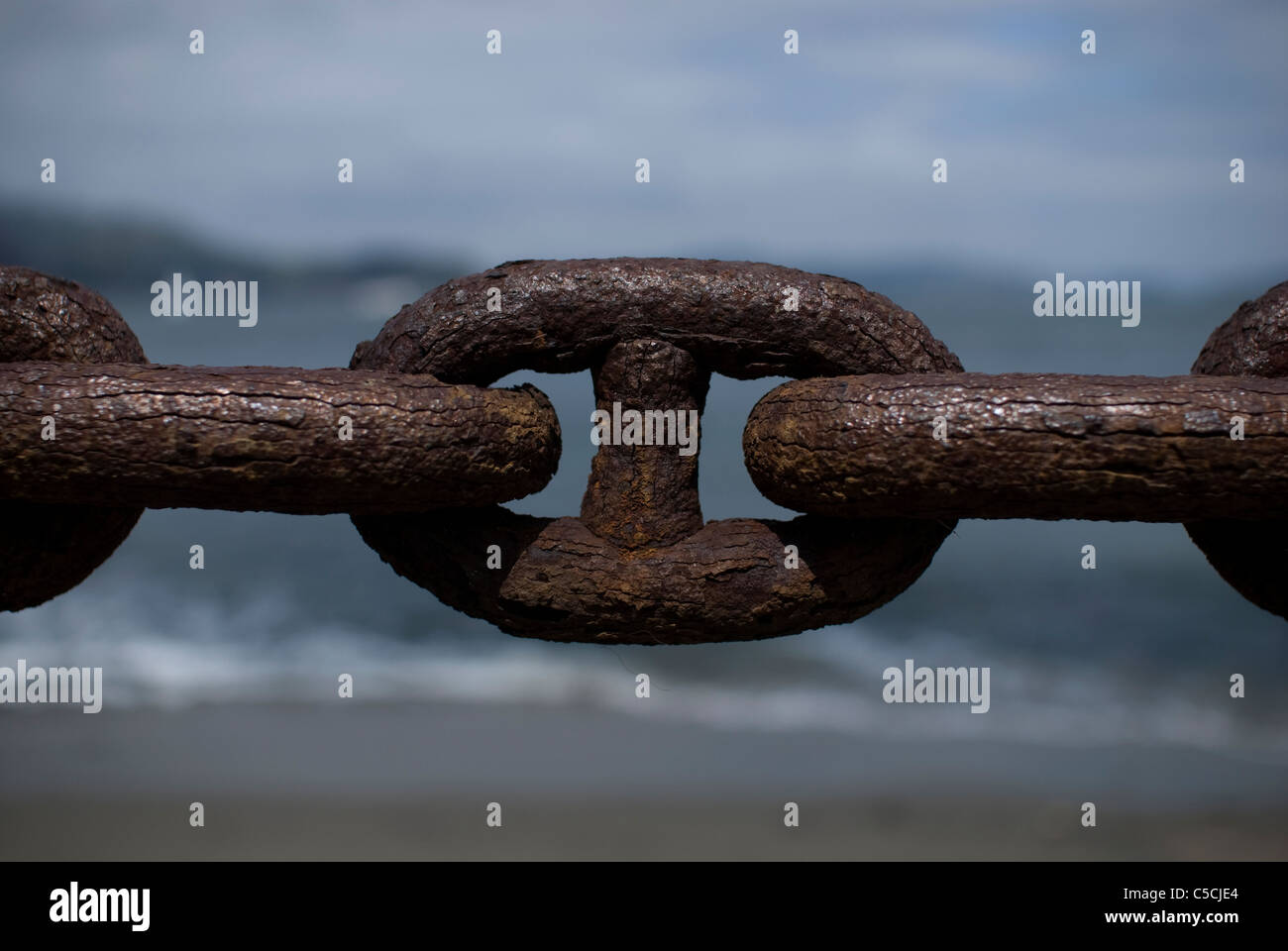 chain link railing Stock Photo Alamy