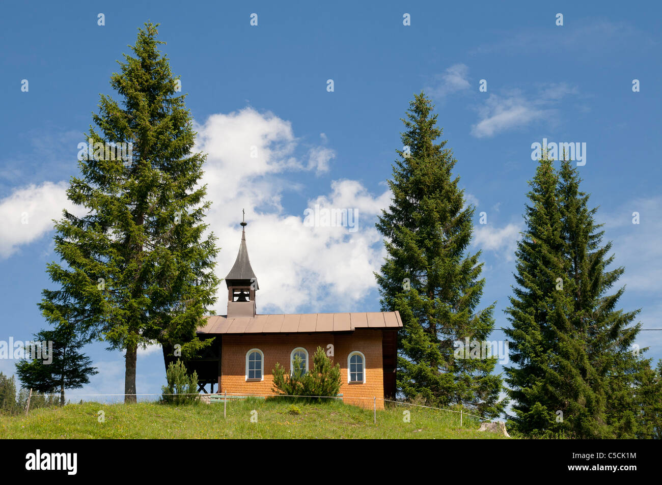 Bruder Klaus Kapelle (Chapel Bruder Klaus), Kleinwalsertal valley, Austria Stock Photo