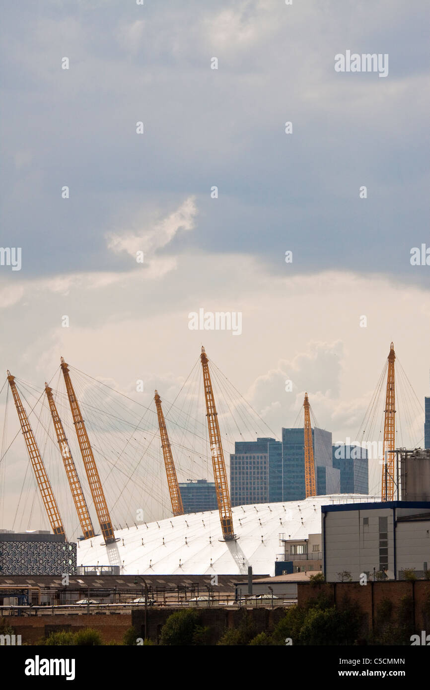O2 Arena from across the river Thames Stock Photo