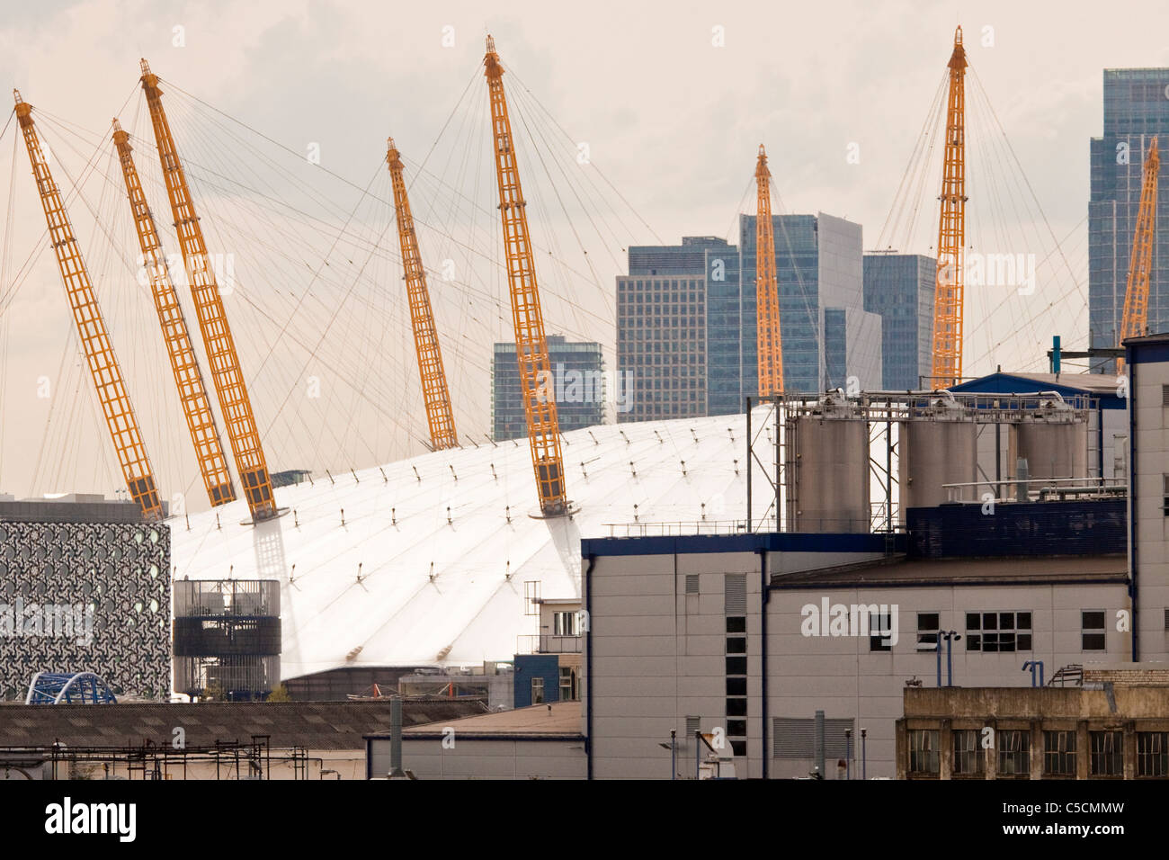O2 Arena from across the river Thames Stock Photo