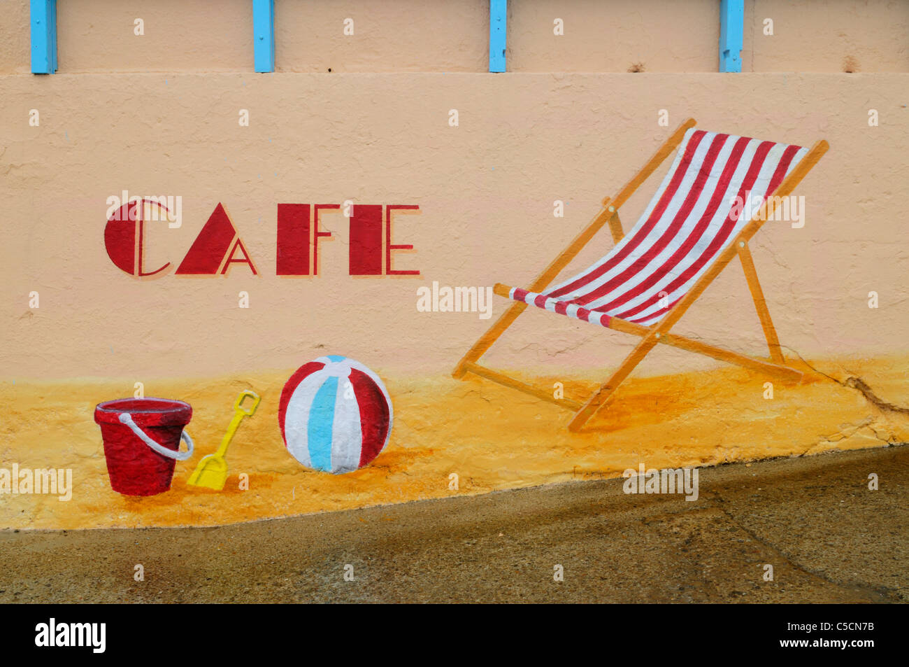 Seaside cafe mural sheringham norfolk hires stock photography and