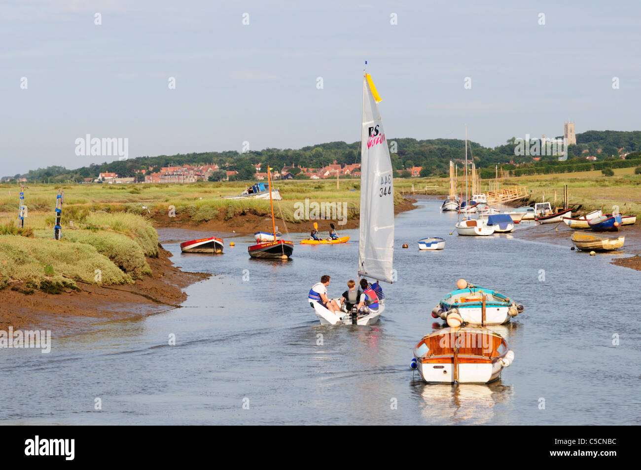 Dinghy Sailing in Morston Creek, Norfolk, England, UK Stock Photo Alamy