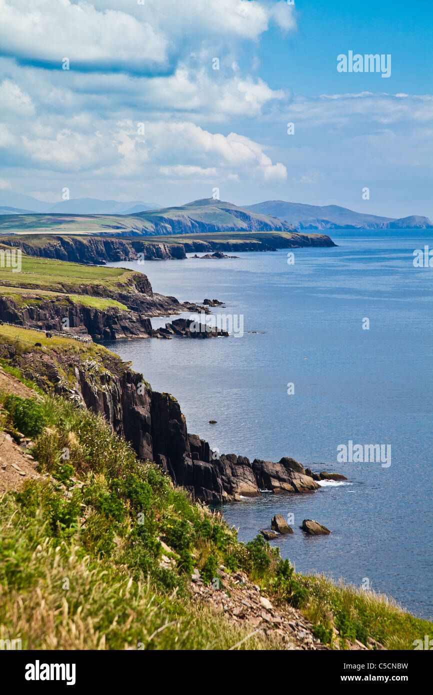 Summer landscape on the coast of Dingle Peninsula, County Kerry, Ireland. Stock Photo