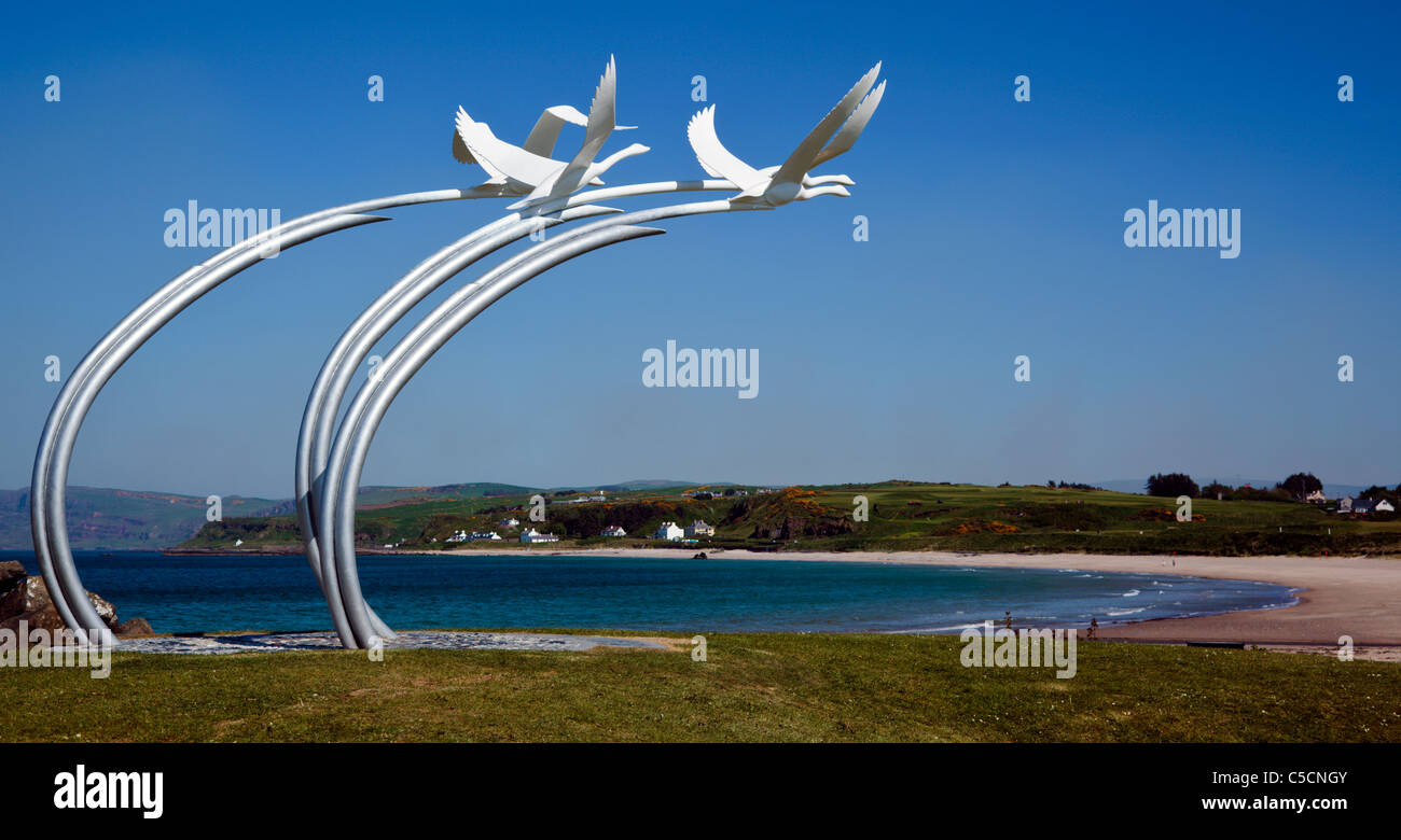 Children of Lir swan sculpture Ballycastle Antrim Coast Northern