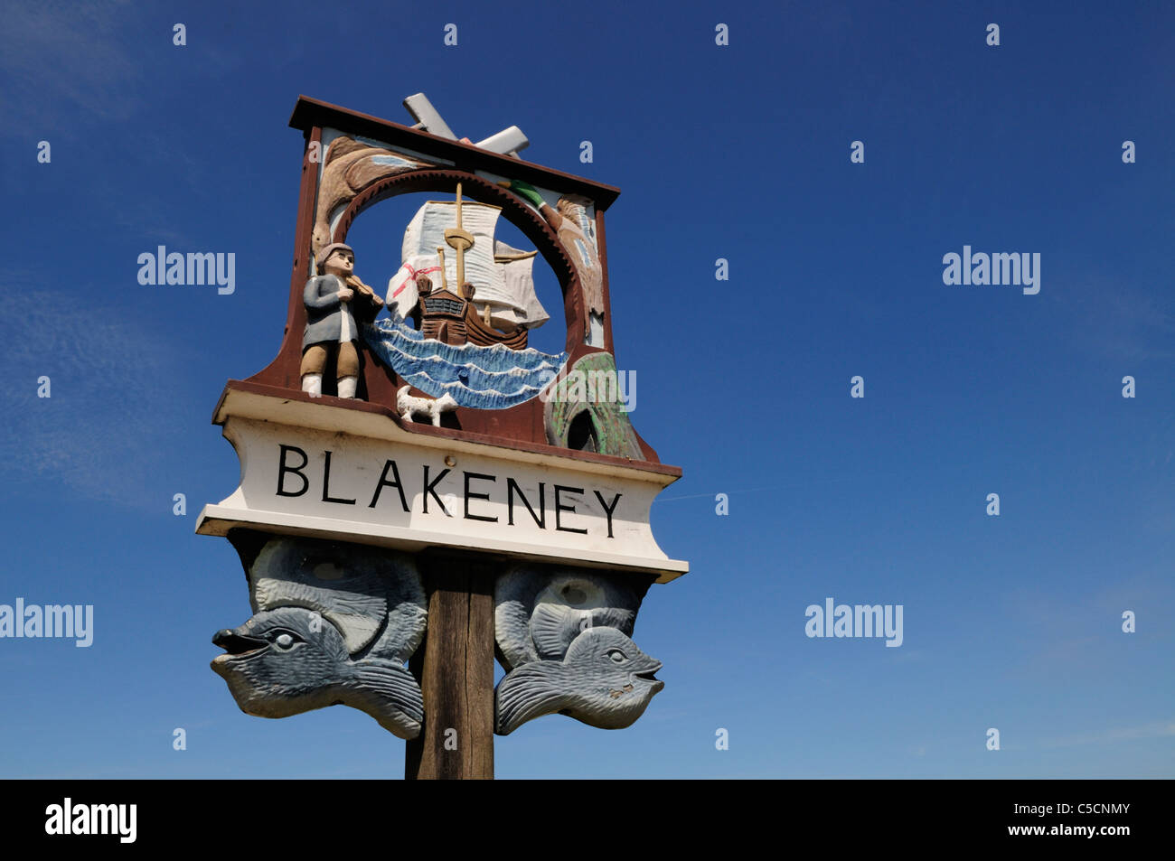 Blakeney Village sign, Norfolk, England, UK Stock Photo - Alamy