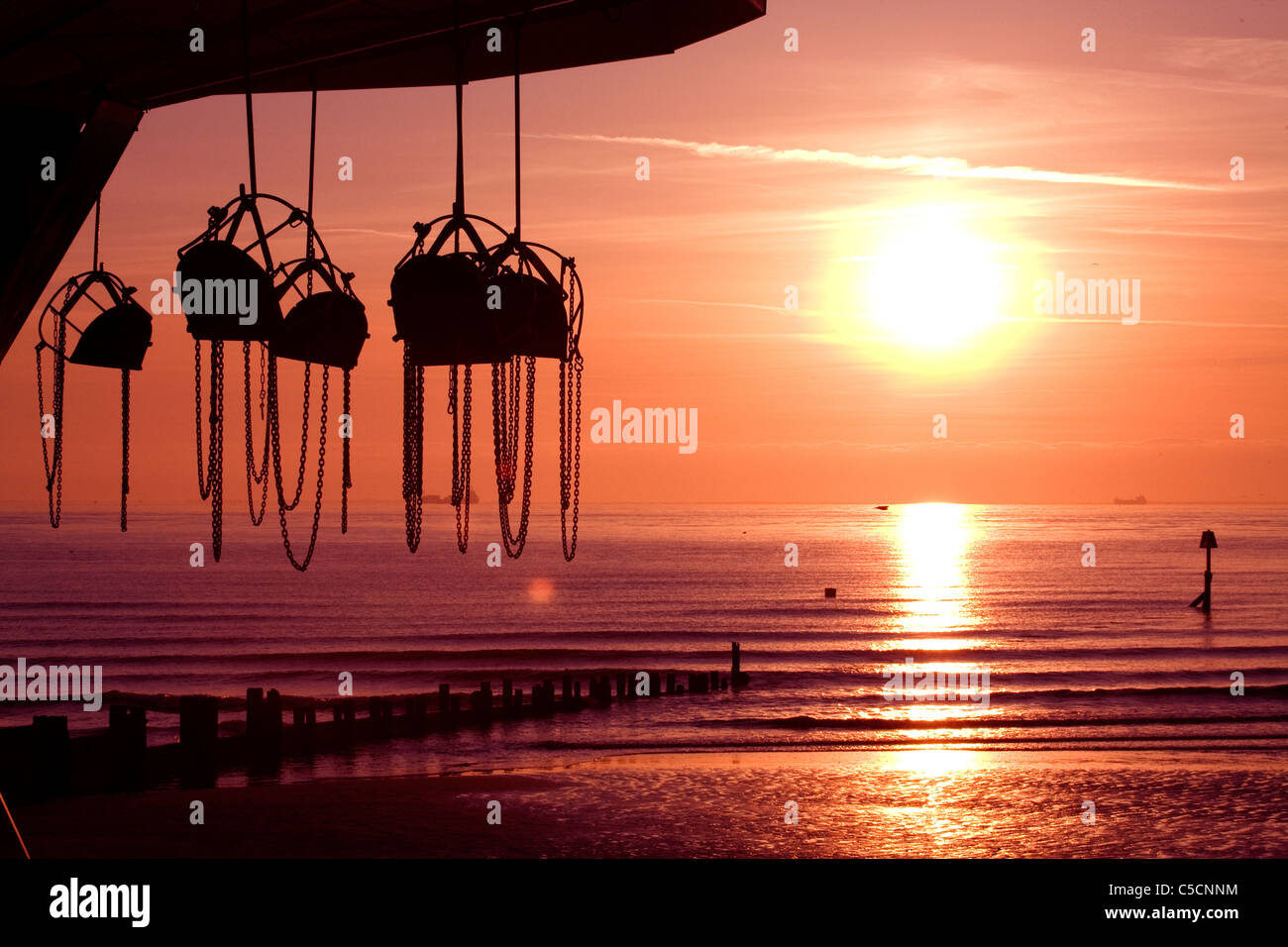 Cleethorpes at sunset uk Stock Photo Alamy