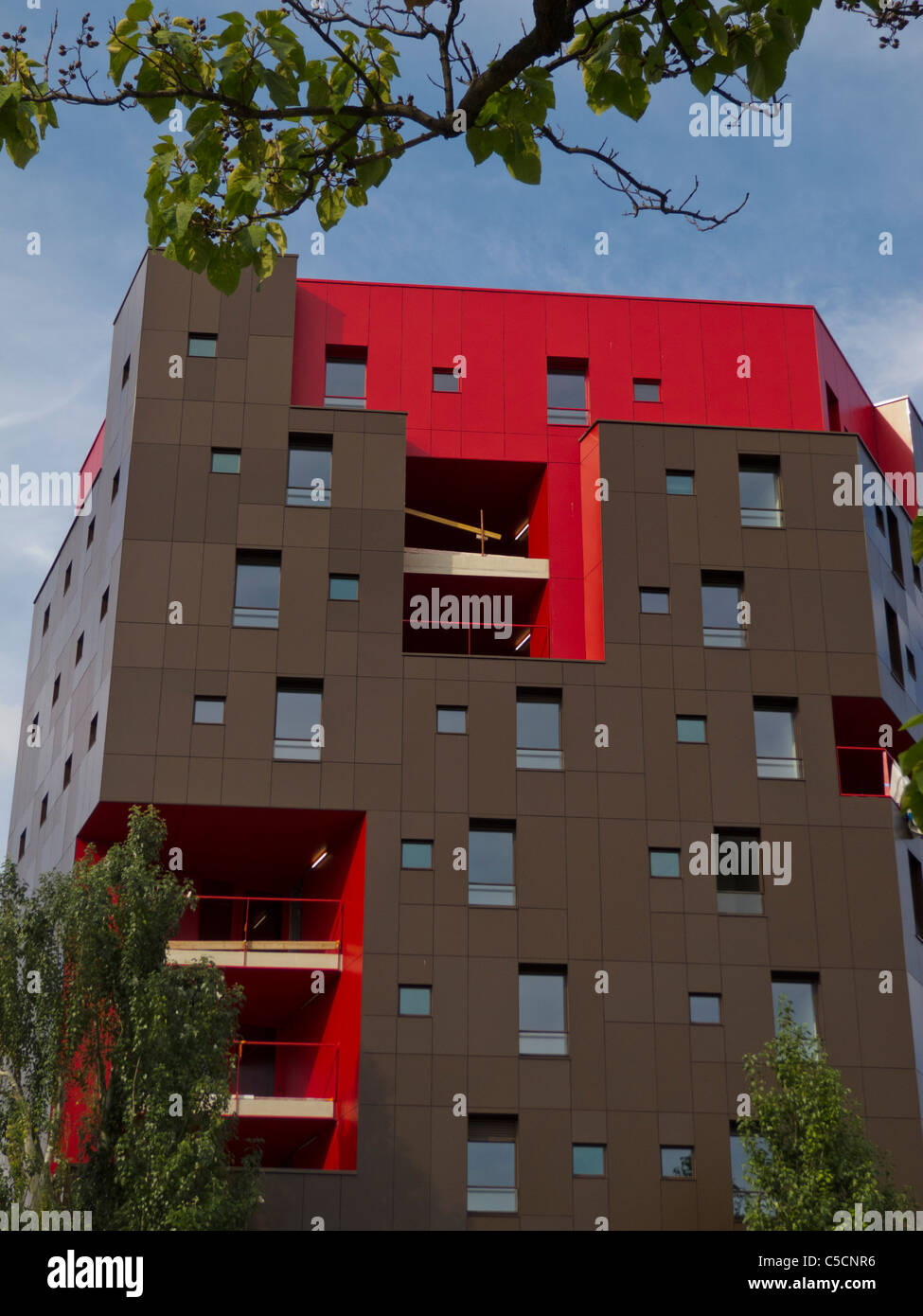 Paris, France, New apartment building, Students Housing eco Green