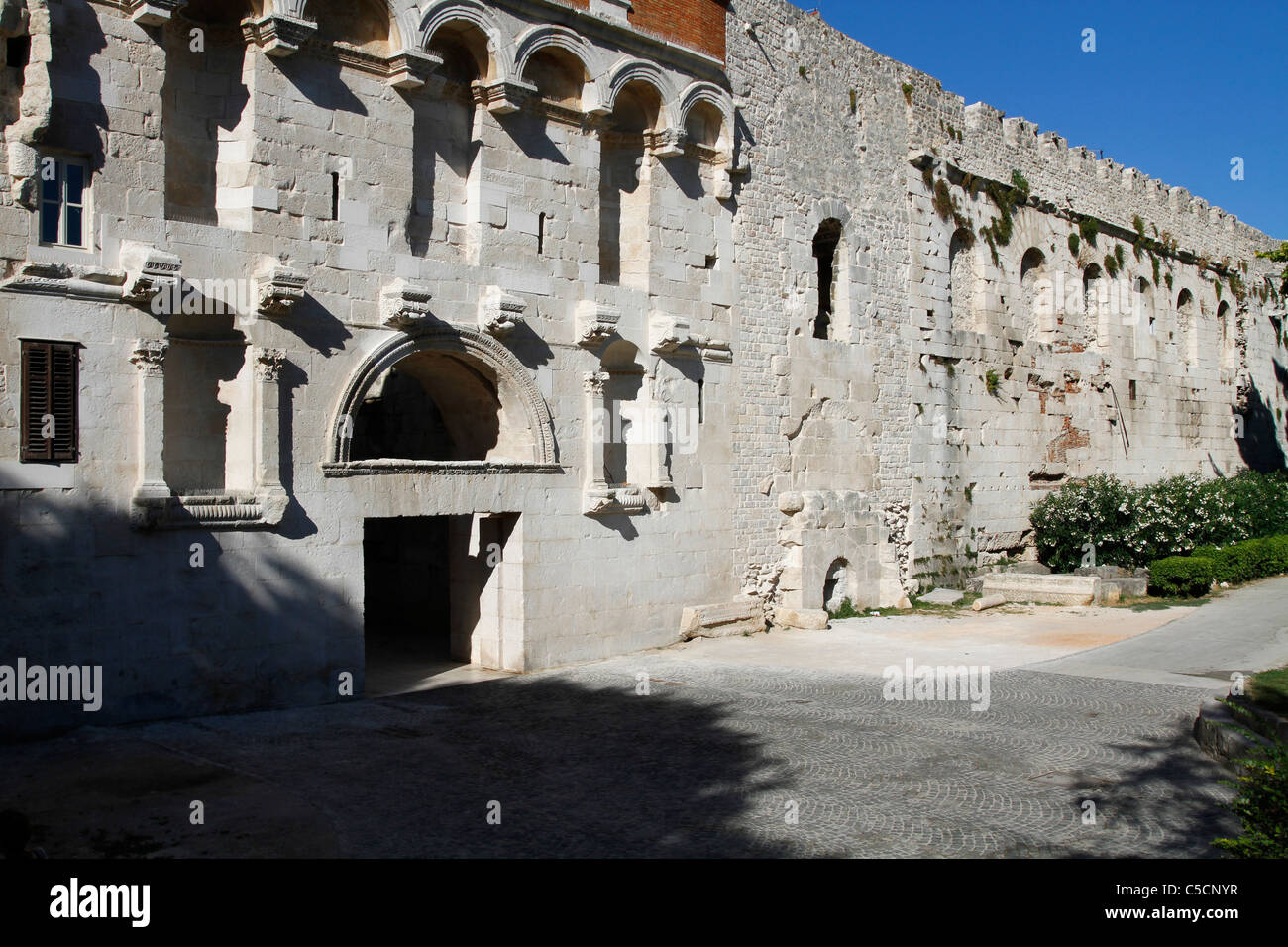 North gate - Porta aurea - Diocletian's Palace, Split, Croatia Stock Photo