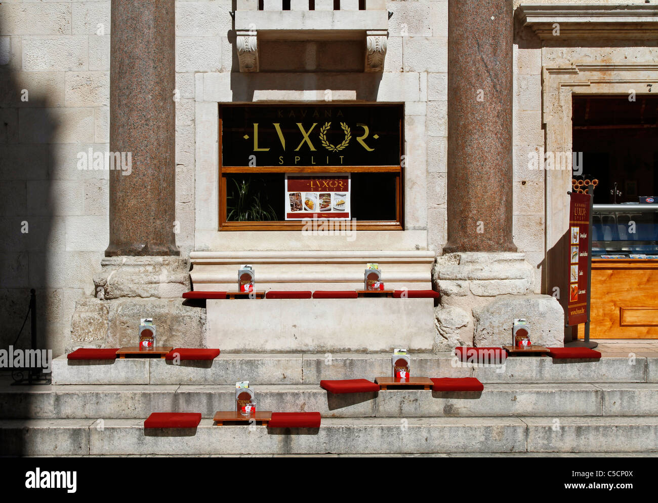 Cafe Luxor, Peristyle, Split, Croatia Stock Photo