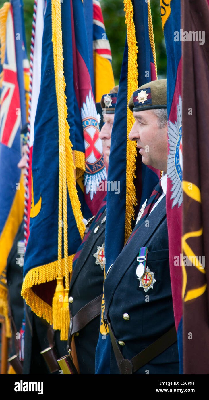 Members of the Royal British Legion at an Armed Forces Day Parade in the Scottish Borders town of Coldstream Stock Photo