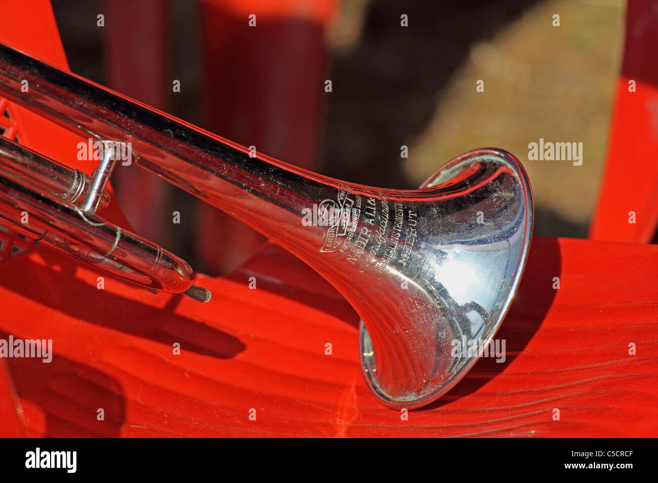 Close-up of a trumpet Stock Photo