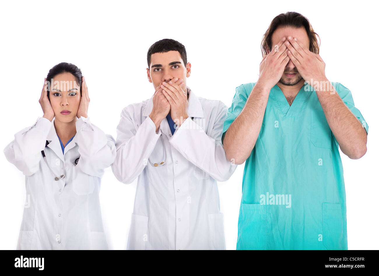 Portrait of asian doctors following Gandhian thoughts in the hospital Stock Photo