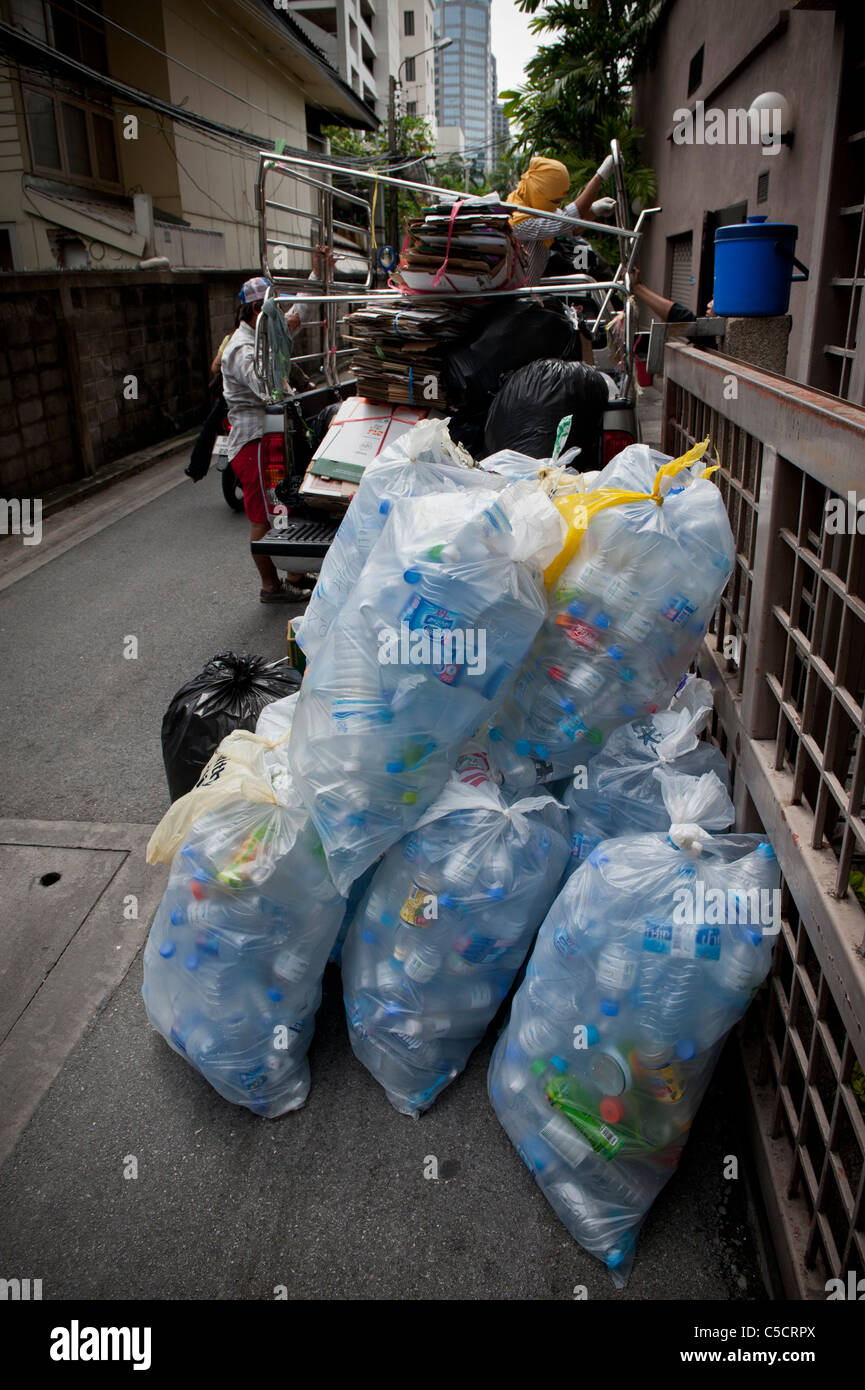 Empty plastic bottles are being recycled in Thailand Stock Photo Alamy