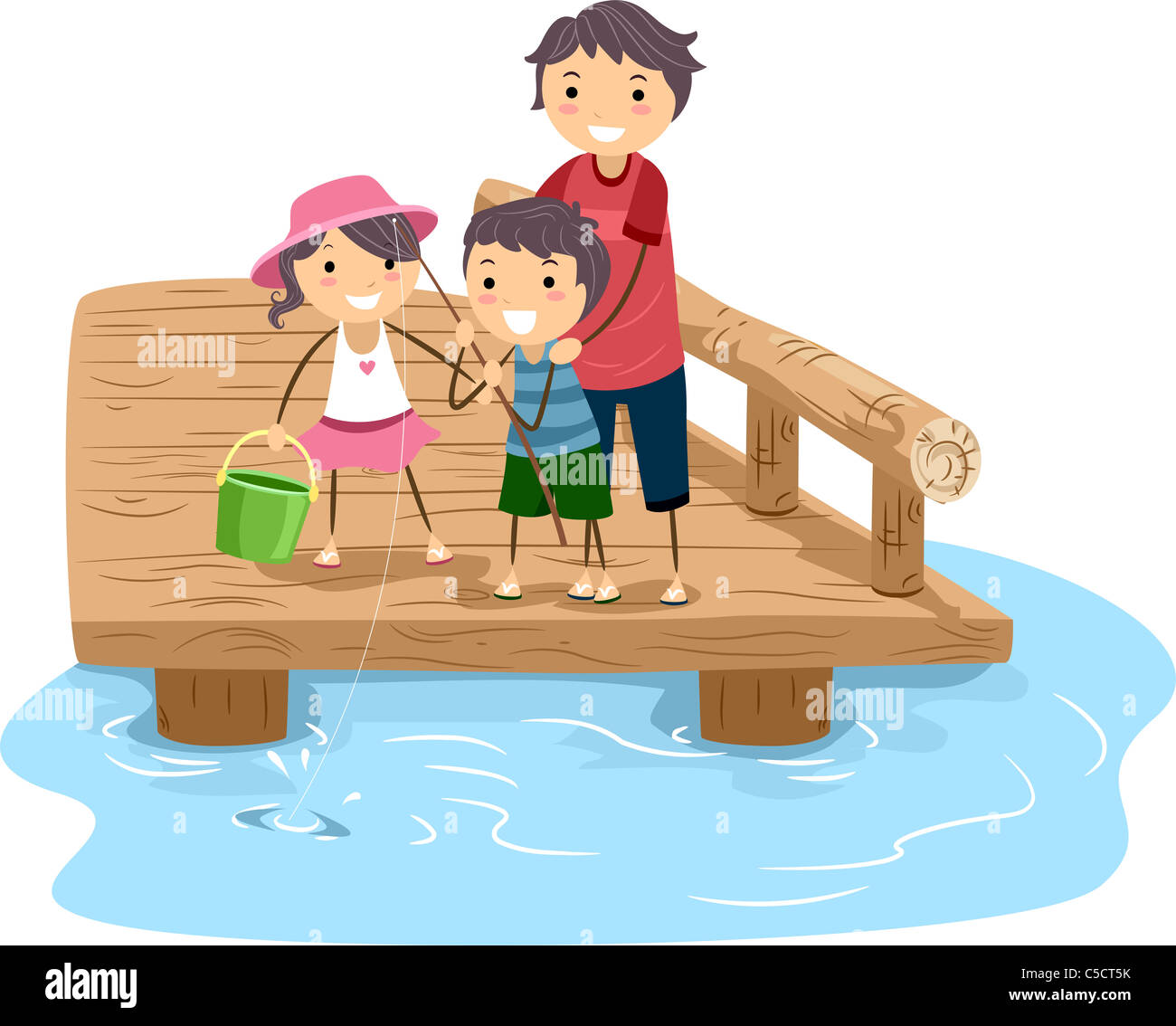 Illustration family fishing hi-res stock photography and images - Alamy