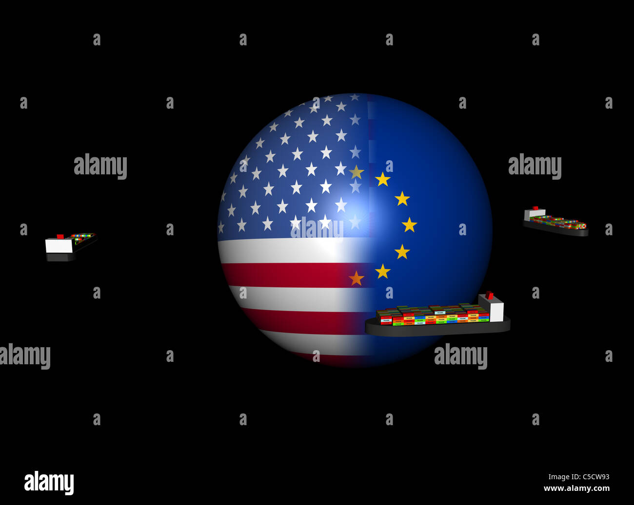 Container ship usa flag hi-res stock photography and images - Alamy