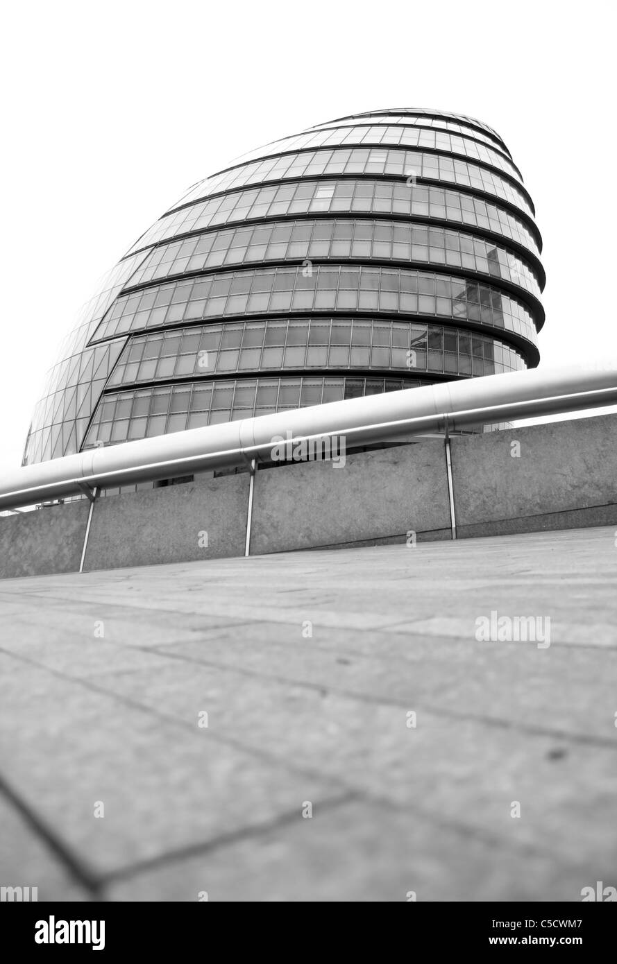 London town hall or city hall building in London in Monochrome Stock Photo
