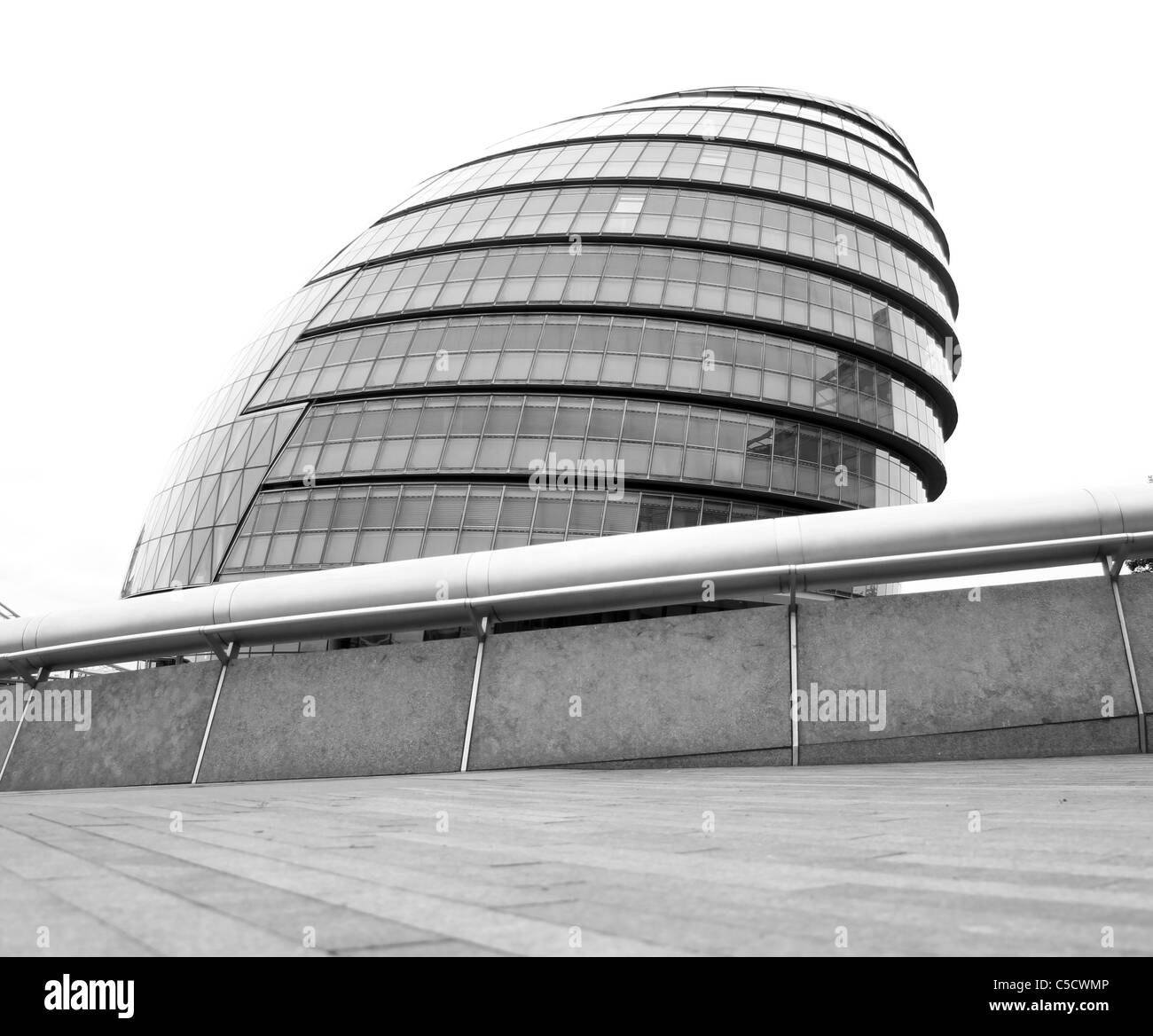 London town hall or city hall building in London in Monochrome Stock Photo