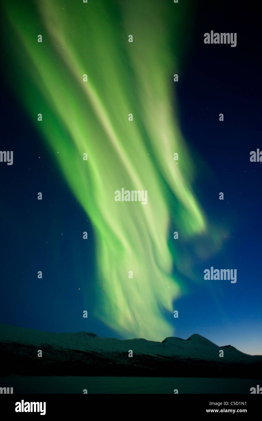Aurora Borealis or Northern Lights at Tarra valley, Sweden Stock Photo