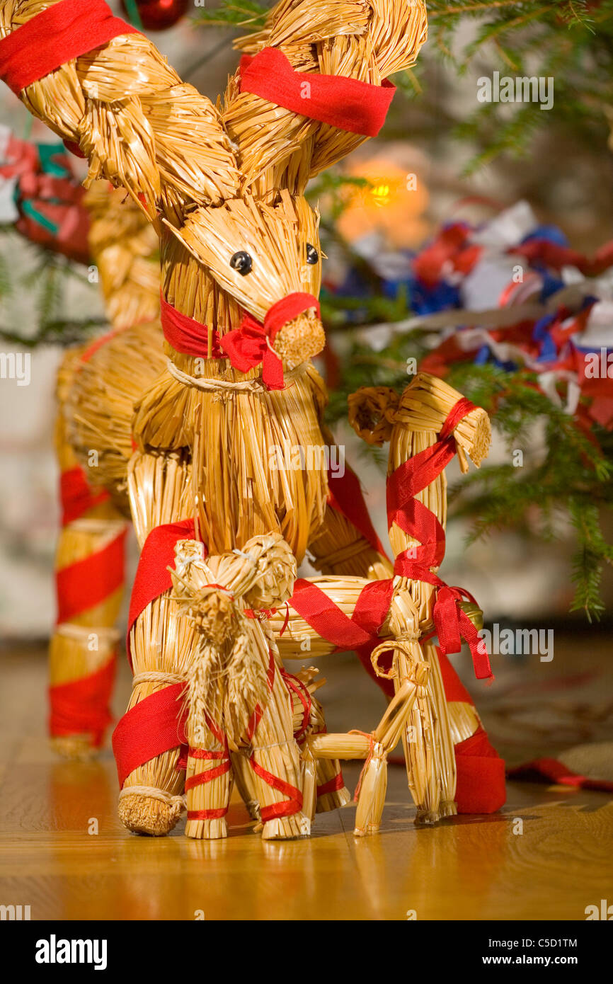 Straw goat christmas decoration on hires stock photography and images