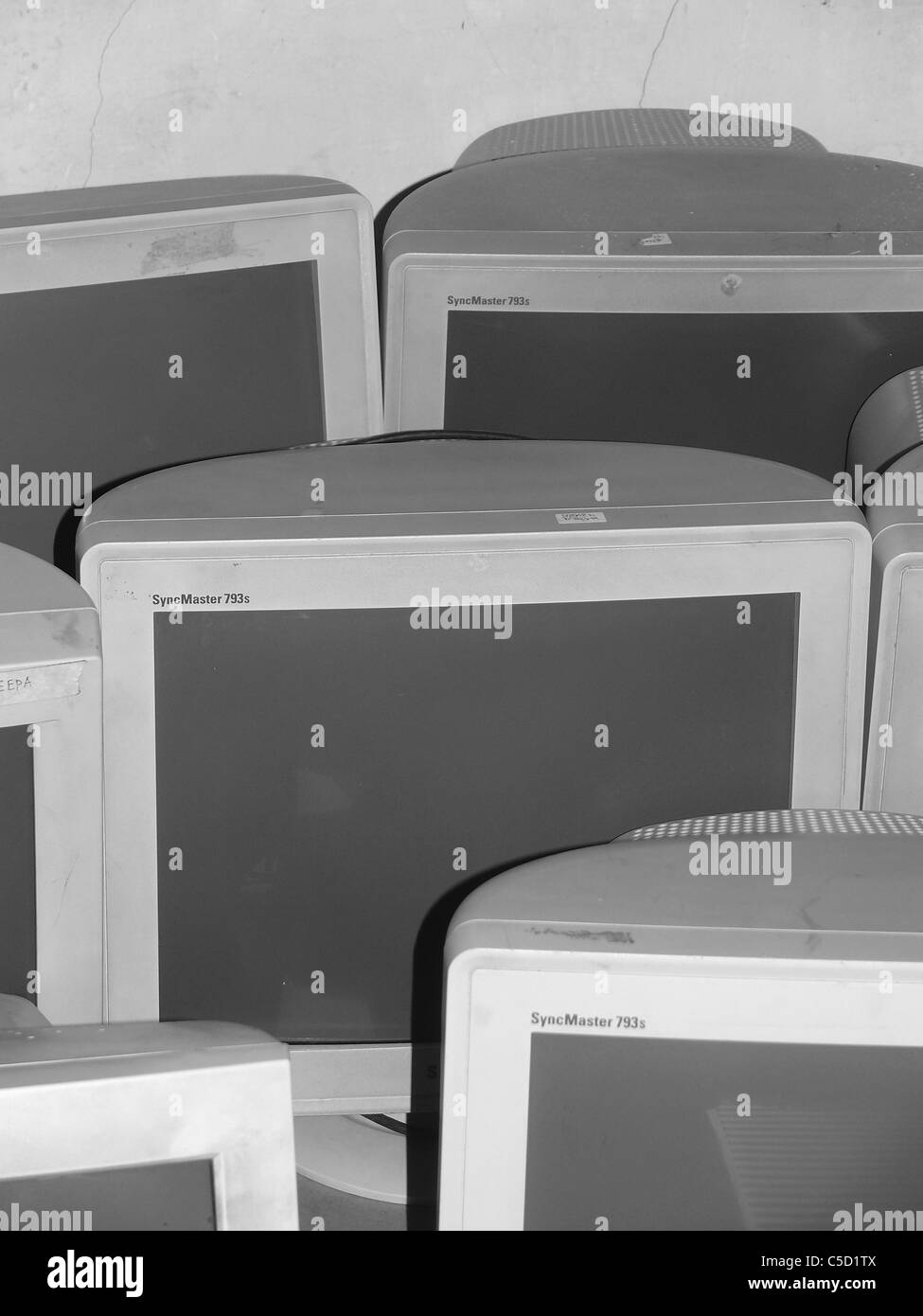 Unused computer Monitors Stock Photo