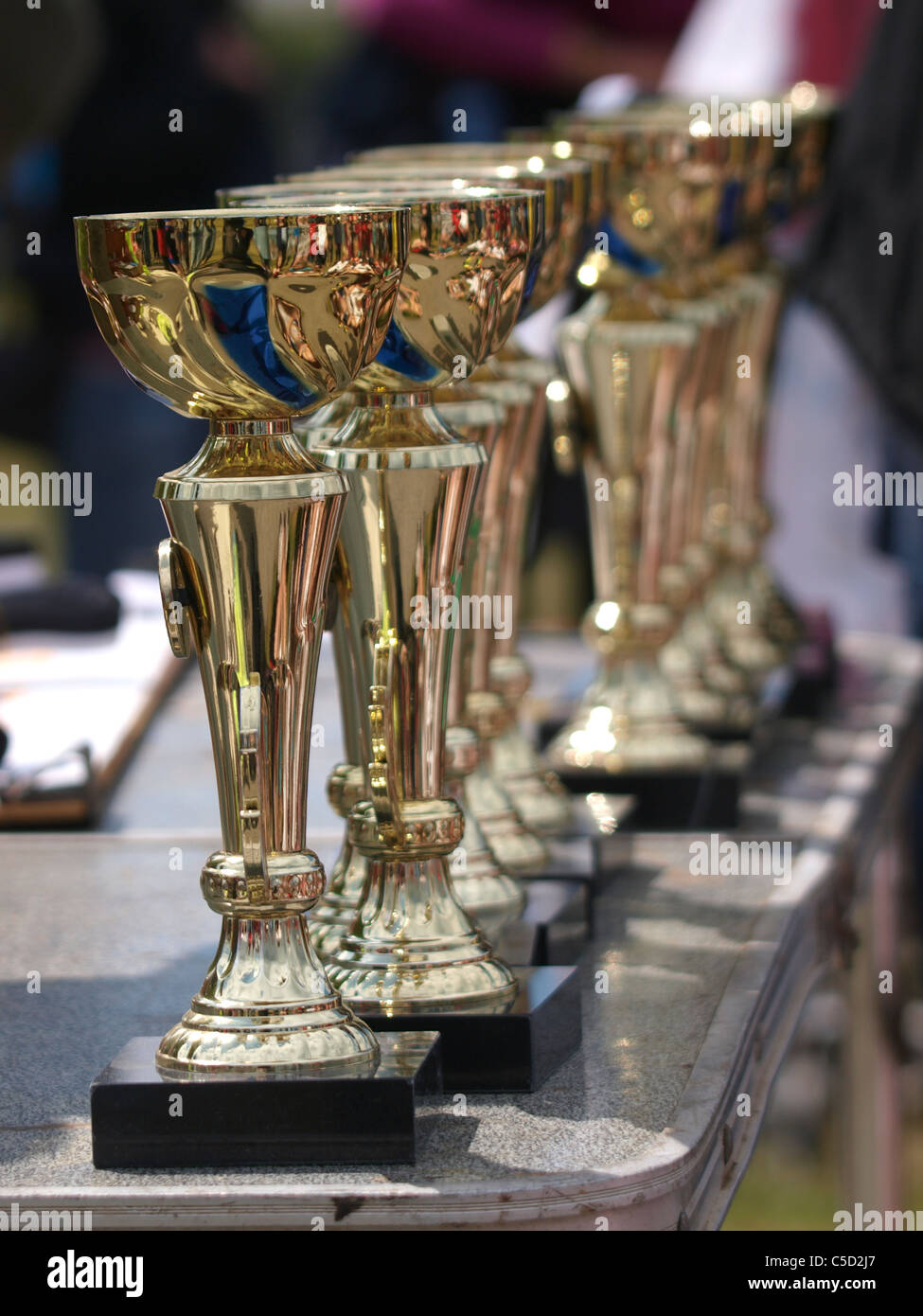 Trophies for sporting event, UK Stock Photo