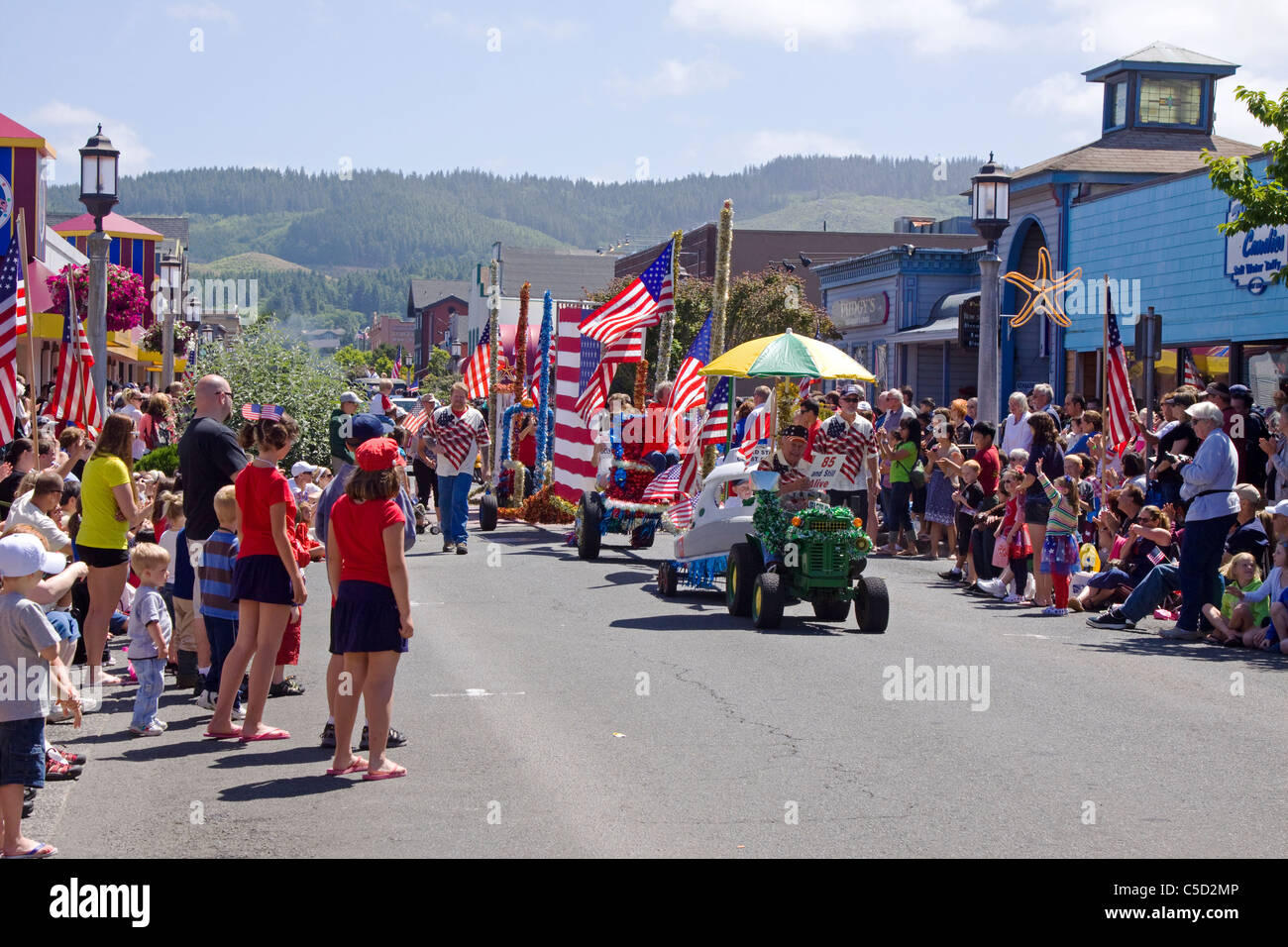 4th of July Parade in Seaside Oregon Stock Photo