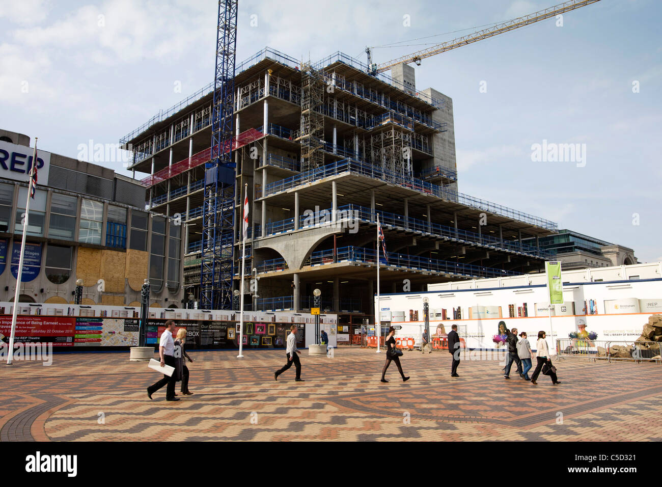 The new Birmingham Library under construction in July 2011. Stock Photo