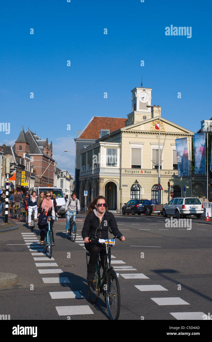 Traffic along Biltstraat street central Utrecht city the Netherlands Europe Stock Photo