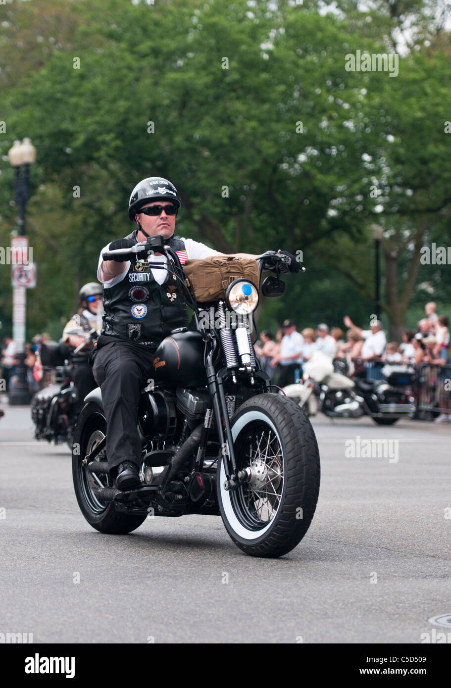 Washington DC, Participants of Rolling Thunder on Memorial Day 2011 roll down Independence Avenue. Stock Photo