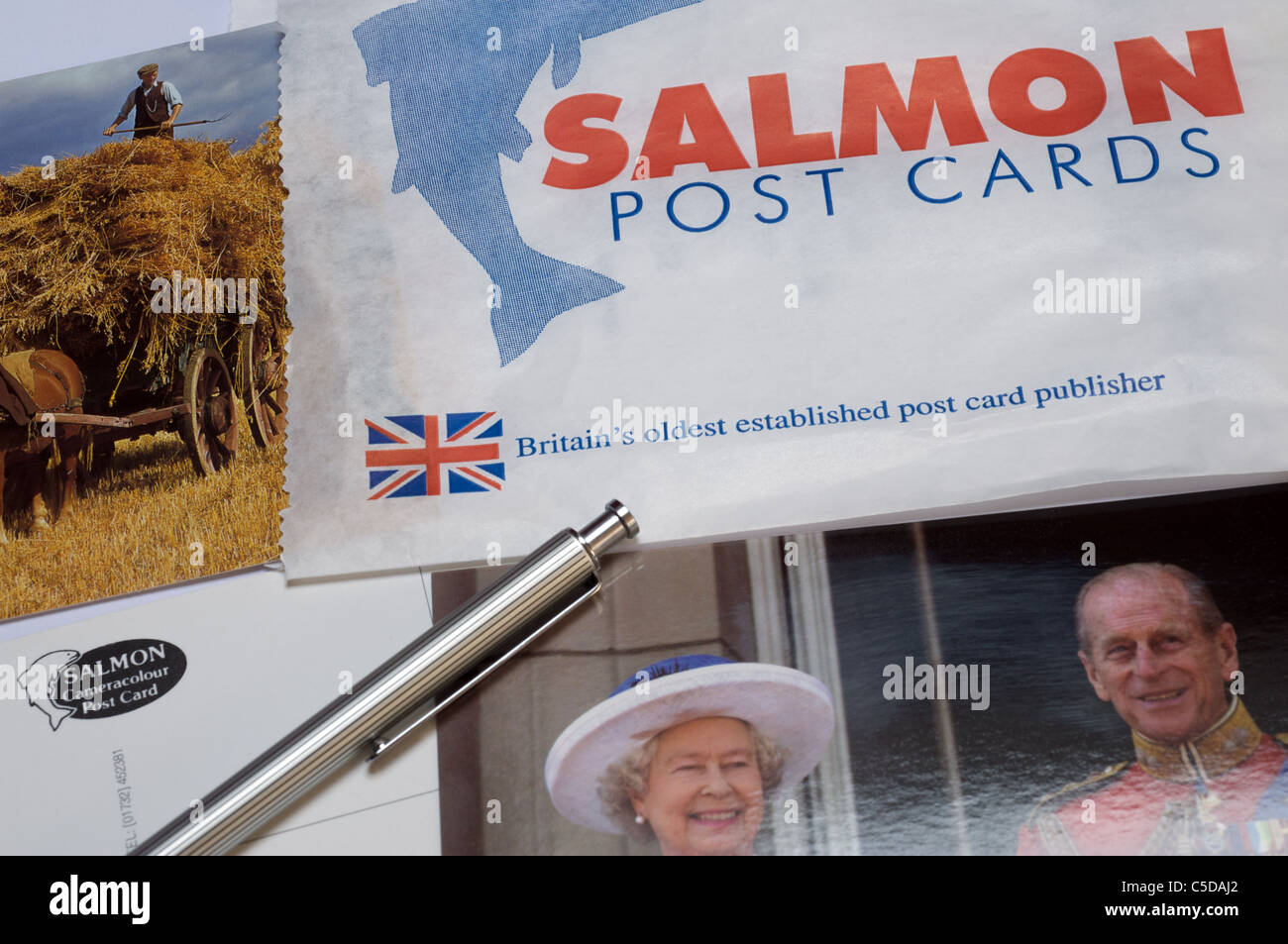 Salmon post cards, Britain's oldest post card publisher Stock Photo