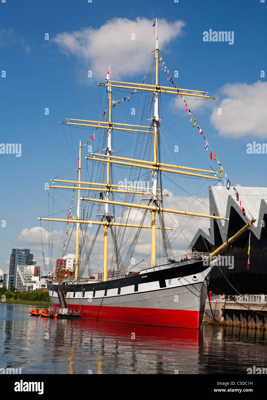 The Glenlee tall ship moored at Glasgow's Riverside Museum, Pointhouse