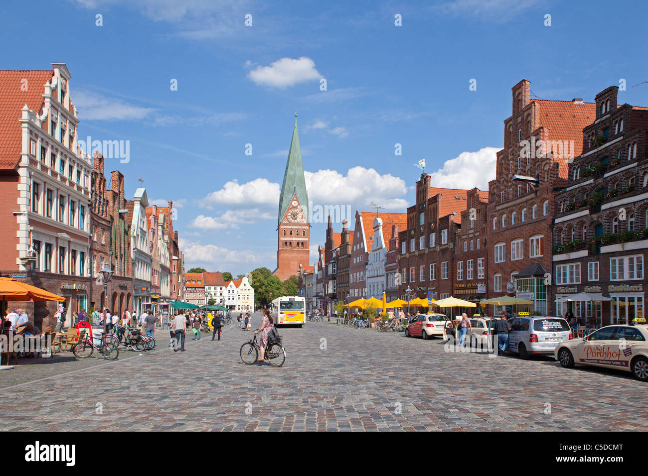 square Am Sande, Lueneburg, Lower Saxony, Germany Stock Photo
