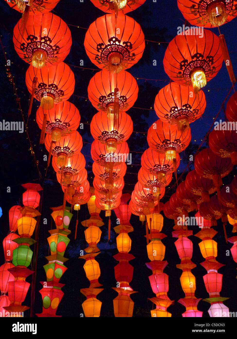 Thailand Chiang Mai Loi Krathong Lantern Festival Display Of Stock Photo Alamy