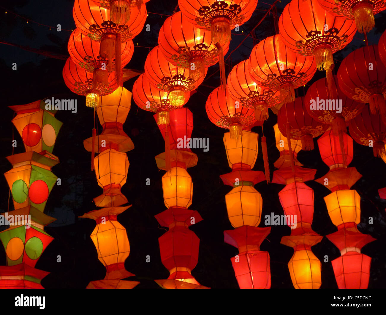 Thailand Chiang Mai Loi Krathong Lantern Festival Display Of Stock Photo Alamy