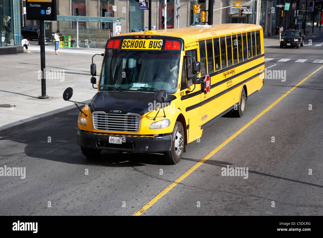 yellow magic bus company school bus toronto ontario canada Stock Photo