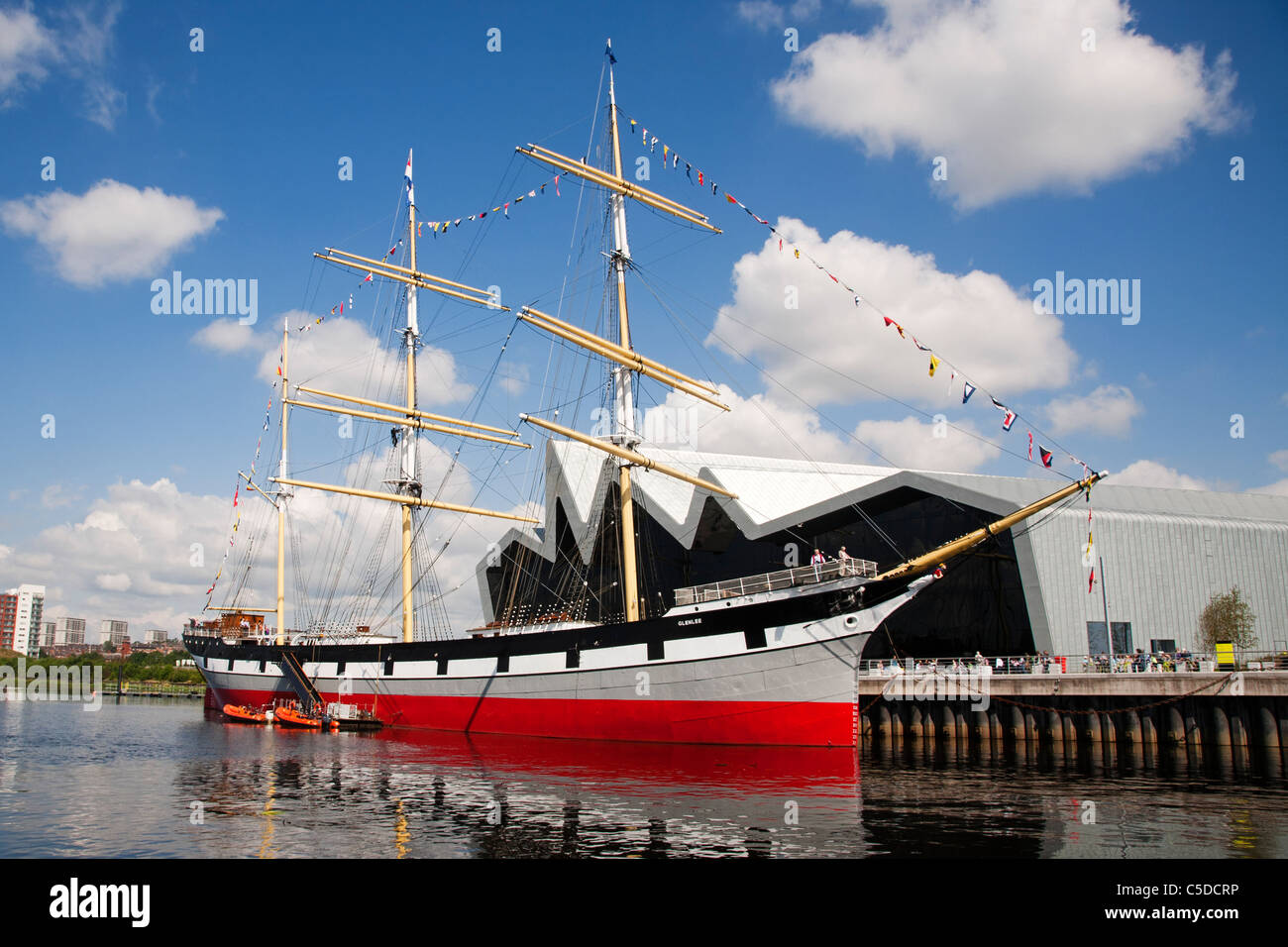 The Glenlee tall ship moored at Glasgow's Riverside Museum, Pointhouse