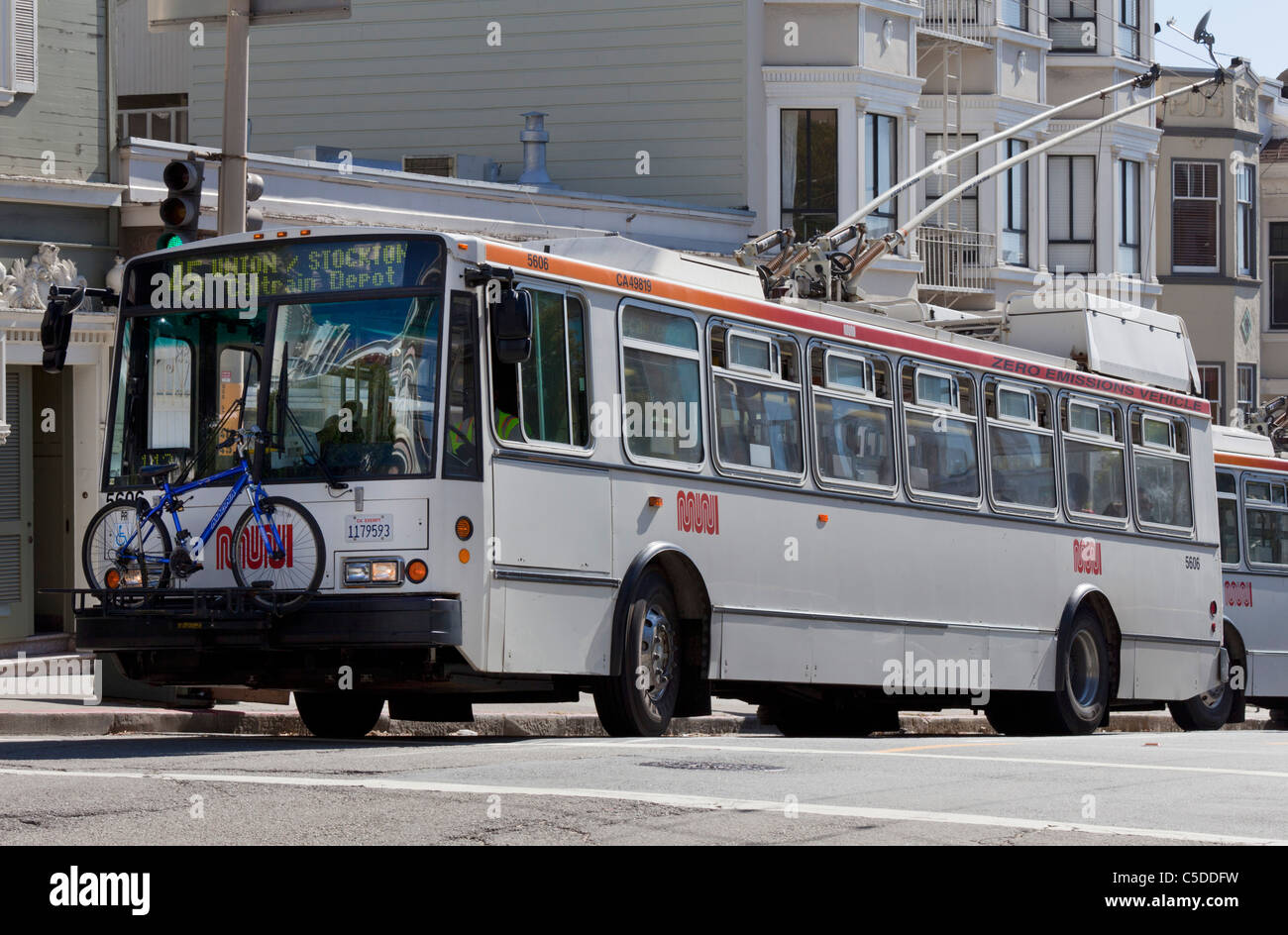 Trolley bus on urban street San francisco California United States of